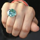 Rare 13 40 Ct Blue Diamond Ring  Amazing Shine   Luster -free Diamond Studs  