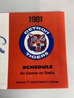 1981 Detroit Tigers Mlb Pocket Schedule -unfolded Tigers Yearbook Version