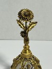 Vintage Matson 24k Gold Gilt Plate Ormolu Perfume Bottle Sunflower Flower Vanity