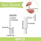 Screw In Hooks  80pcs L Shaped Hooks With Plastic 80pcs 1   With Plastic Film