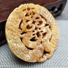 Chinese Jade collectibles  Manual Sculpture the Ancient Jade Statue Pendanth537