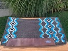 Weaver Wool Contoured Western Saddle Pad   Char turq white   34x34x1