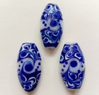 10pcs Handmade Lampwork Glass Beads Blue White Wave 8 14 28mm