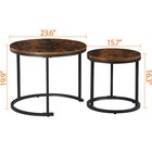 Homgarden 2pcs Round Wood Accent Side Coffee Tables With Sturdy Metal Frame