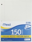 Mead Loose Leaf Paper College Ruled 200 Sheets 10-1 2  X 8  Lined Filler