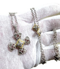 Sterling Silver Heavy Knights-templar Rosary With 34 Inch Length Chain necklace