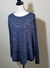 Gap Womens Top Small Heather Blue Relaxed Loose Jersey Knit Shirt Long Sleeve