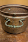 Vintage Handmade Hammered Copper Pot Brass Double Handles Antique Holland 7 x5 