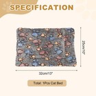 Pet Cushion Coral Fleece Soft Paw Pint Dog Cat Bed Mat 13x10 Inch Black