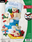 Bucilla Felt Applique Christmas Stocking Kit Polar Bear Buddies 18 Inch