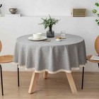Large Round Tablecloth Solid Color Cotton Linen Table Cover Kitchen Garden Decor