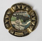 Vtg Heavy Brass Portugal Cigar cigarette Ashtray With Felt Covered Bottom