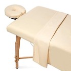  3-piece Flannel Massage Table Sheet Set - Soft Cotton Facial Bed Cover Natural