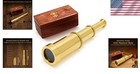 Elegant 6-inch Brass Telescope With Wooden Box - Vintage Nautical Collector s   