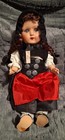 Vintage European Folk Art Souvenir Doll Basket