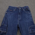 Fubu Jeans Youth 18 Blue Wide Leg Baggy Cargo Utility Denim 30x30 Streetwear