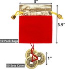 50 Sets Chinese Fortune Coins 1 Inch Feng Shui Wealth Coins With Red String