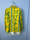 Authentic Vintage Blouse - Bright Yellow W  Egyptian Hieroglyphics - Size M l