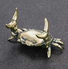 New Cute Collectible Antique Bronze Crab Pen Holder Vintage Brass Art Decor New