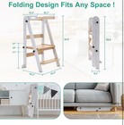 Foldable Toddler Kitchen Tower     Adjustable Montessori Stool For Kids
