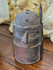 African Benin Bronze Oba King Head Tribal Sculpture From Nigeria 9  Tall 