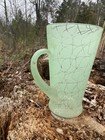 Vintage Spaghetti Glass Pitcher Green
