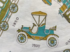  vintage Feed Sack  1930-50s Early Transportation In Green Teal Gold 41 l X 36 w