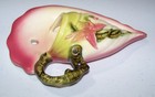 Mid Century Hull Wall Pocket Conch Shell Planter Pink Pottery Vintage Lily Nice 