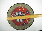 Vintage Asian Chinese Embroidered Silk Art Floral Panel Handmade Textile Round