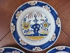 3 Matching Antique Delft Plates - 18th Century