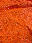 Neon Orange Sequin Stretch Velvet Fabric Sparkly Spandex Costumes Dancewear