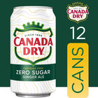 Canada Dry Caffeine Free Zero Sugar Ginger Ale Soda Pop  12 Fl Oz  12 Pack Cans