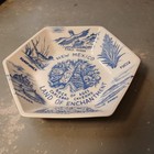 Vintage New Mexico Land Of Enchantment Ceramic Transferware Hexagon Trinket Dish