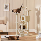 54in Cat Tree Tower Condo Furniture Scratch Post For Kittens Pet House Play