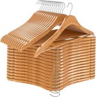 Wooden Hangers Pack Of 20   80 Suit Hangers Premium Natural Finish Utopia Home