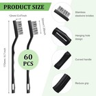 60 Pcs Mini Wire Brush Set Stainless Steel Wire Bristle Scratch Brush