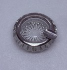 Vintage Sterling Silver Crystal Glass Ashtray    la Princesa    Engraved Decor 11