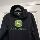 John Deere Black Pullover Hoodie Sweatshirt Xxl  18  Agriculture Logo