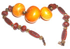 Vintage Bakelite Amber Butterscotch Huge Bead Necklace 17 Inches Long- 81 2g