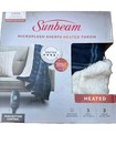 Sunbeam Microplush Sherpa Heated Throw Blanket Blue Plaid 50x60 New In Box