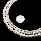 Fresh Water Pearl White Potato Rondelle Button Beads 2x3mm 3x4mm 5x6mm 15 5 strd