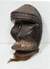 Old Dan Kran Style Wood Mask With Movable Jaw Pointed Cheeks Worn Surface 8 1 2 