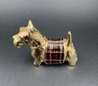 Vintage 1992 Estee Lauder Scottie Dog Solid Perfume Compact Plaid Enamel Filled