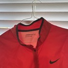 Nike Golf Men   s Xl Red Solid 1 4 Zip Short Sleeve Collared Polo Shirt