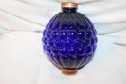 Antique Blue Ribbed Grape Glass Lighting Rod Ball C 1900 Weathervane