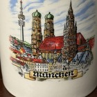 Vintage Munich Germany Souvenir Coffee Mug Gold Rim M  nchen Skyline West Germany
