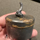 Vintage  Silver Tiny Pill Box Trinket Poison Snuff Small Alligator