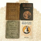 4 Antique Vintage School Books Neutral Shades Academia Library Early Readers