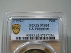Philippines 1909-s Peso Pcgs Ms62