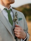 Skinny Ties For Men cotton Linen Neck Tie For Daily Dress weddings  Dark Green